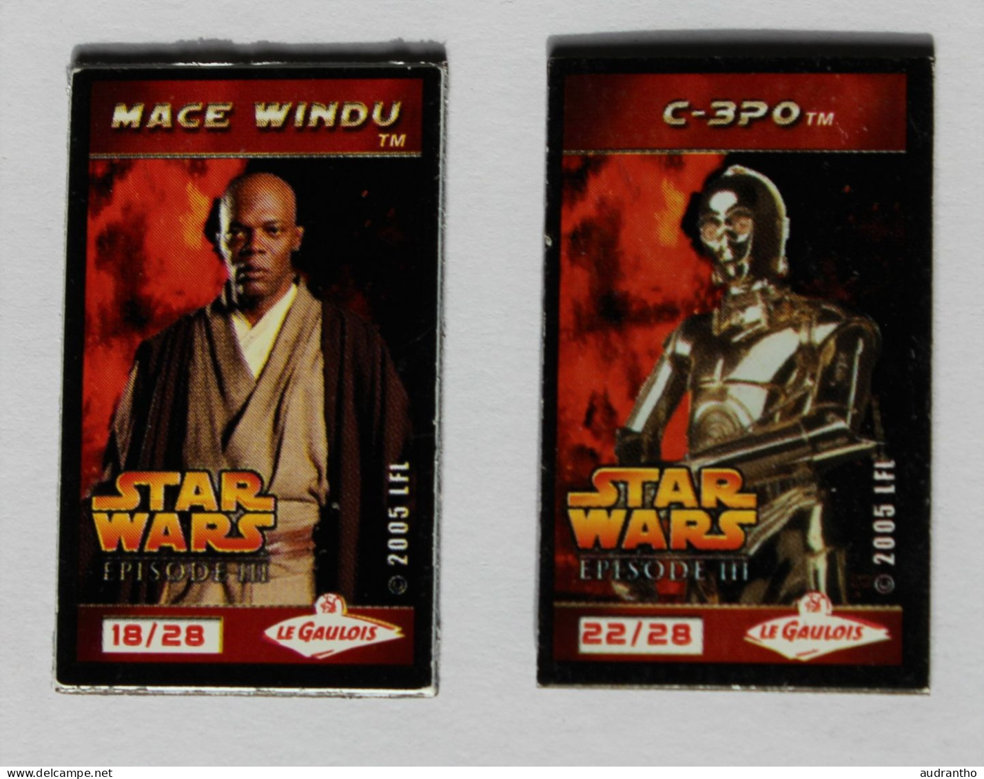 6 magnets STAR WARS 2005  LFL Le Gaulois Dark Vador Obi Wan Kenobi Mace Windu C-3PO ...