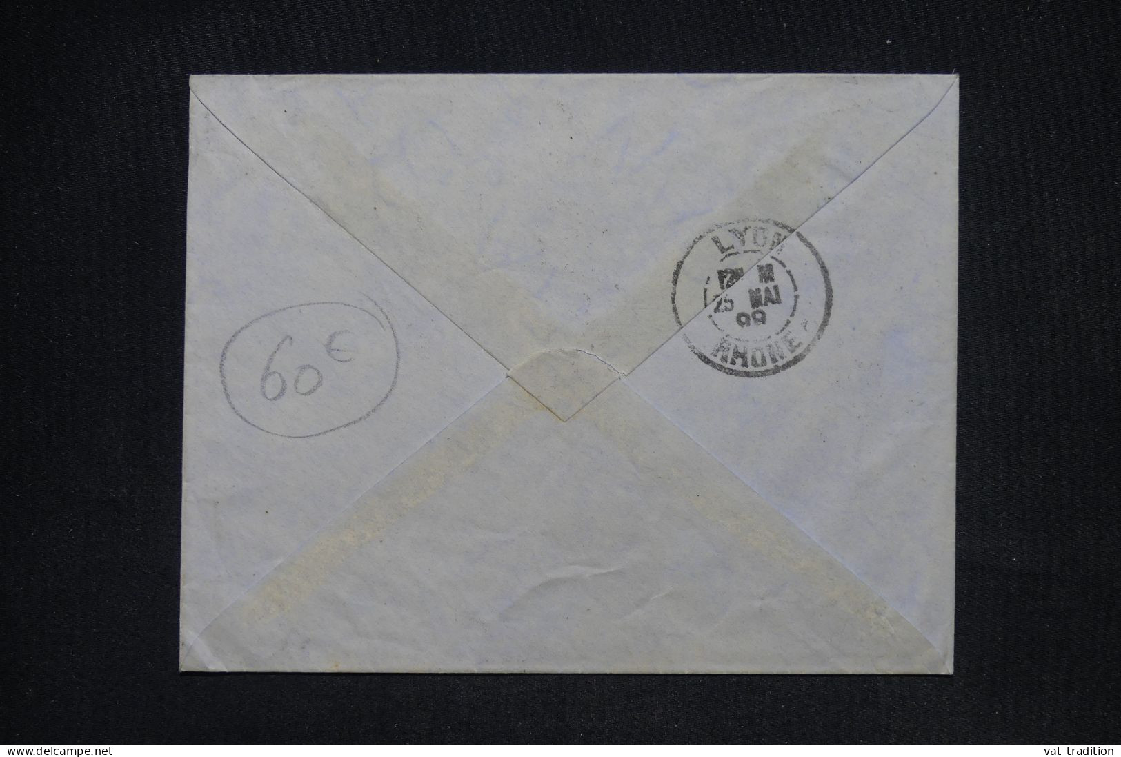 GUYANE - Enveloppe De Guyane Pour Lyon En 1900, Oblitération Ligne Maritime Sur Type Groupe 5ct En Bande De 3 - L 147855 - Briefe U. Dokumente