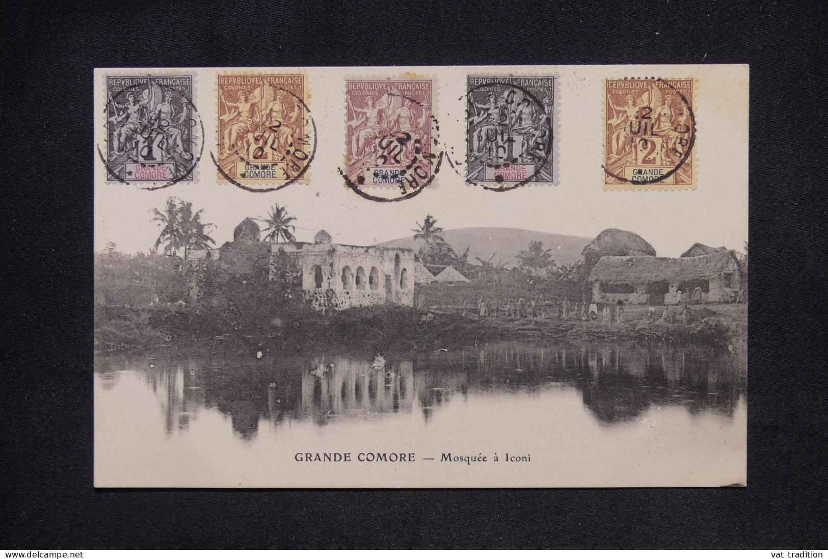 GRANDE COMORE - Type Groupe X 5 Exemplaire Sur Carte Postale En 1910 - L 147856 - Briefe U. Dokumente