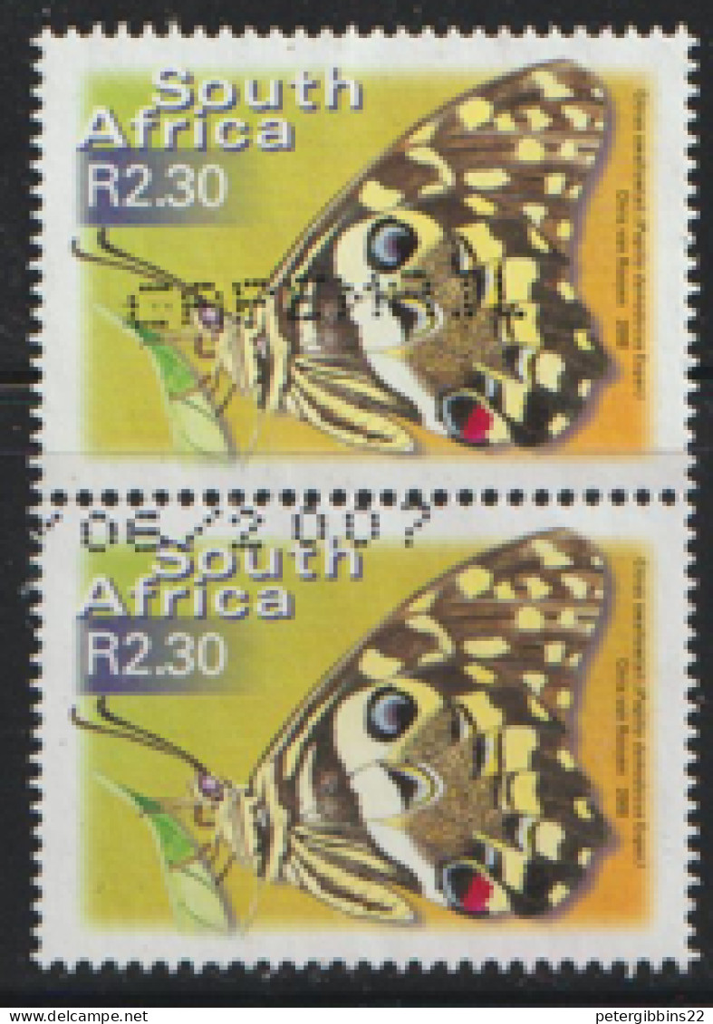 South Africa  2000  SG  1225  2.30  Butterfly   Fine Used  Pair - Gebraucht