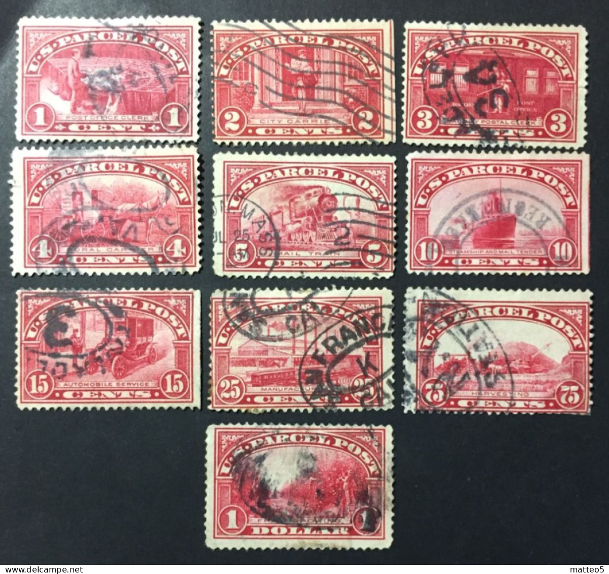 1912 - United States - Parcel Post Colonies Postage Due With - 10 Stamps - Used - Dienstzegels