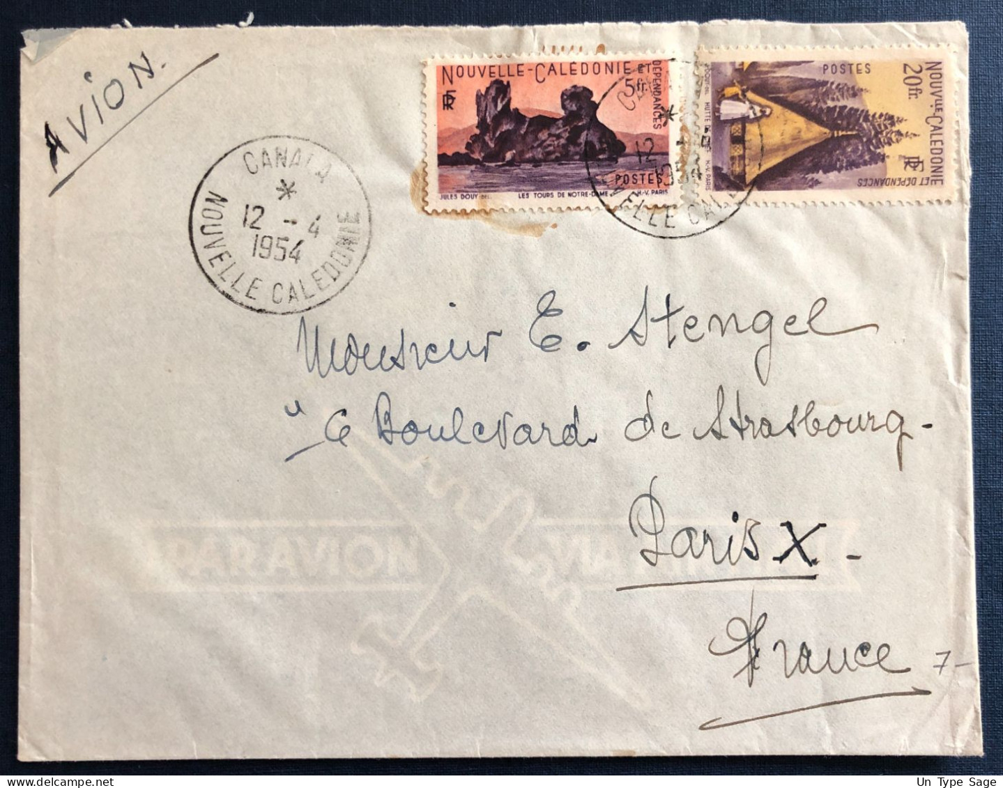 Nouvelle-Calédonie, Divers Sur Enveloppe TAD CANALA 12.4.1954 - (B3237) - Covers & Documents
