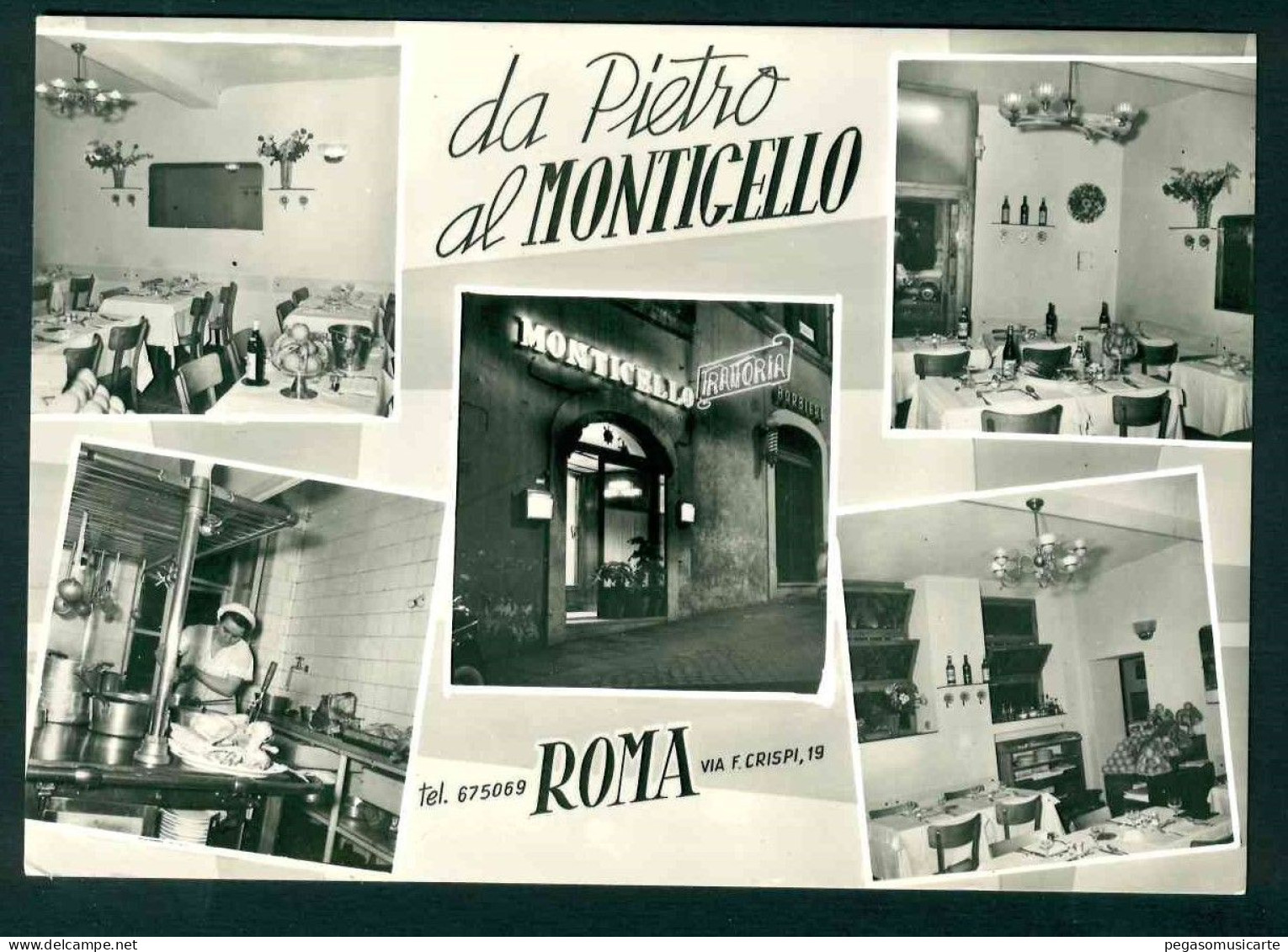 MT349 - DA PIETRO AL MONTICELLO - ROMA - 5 VEDUTE - RISTORANTE - Bares, Hoteles Y Restaurantes