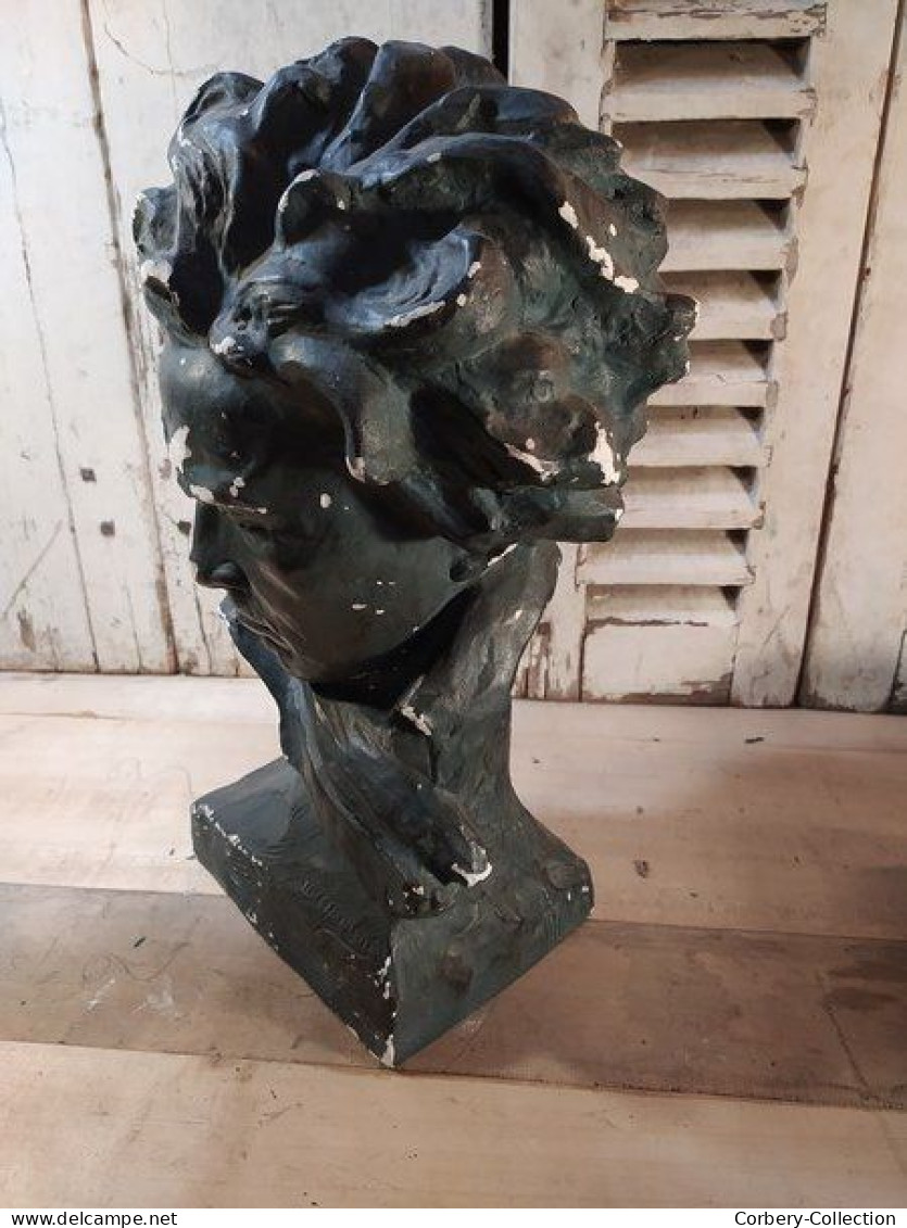 Ancienne Sculpture Buste de Beethoven Signé Cipriani