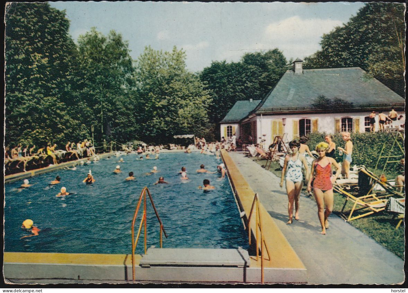 D-65388 Schlangenbad - Schwimmbad - Girls - Freibad - Stamp 1959 - Schlangenbad