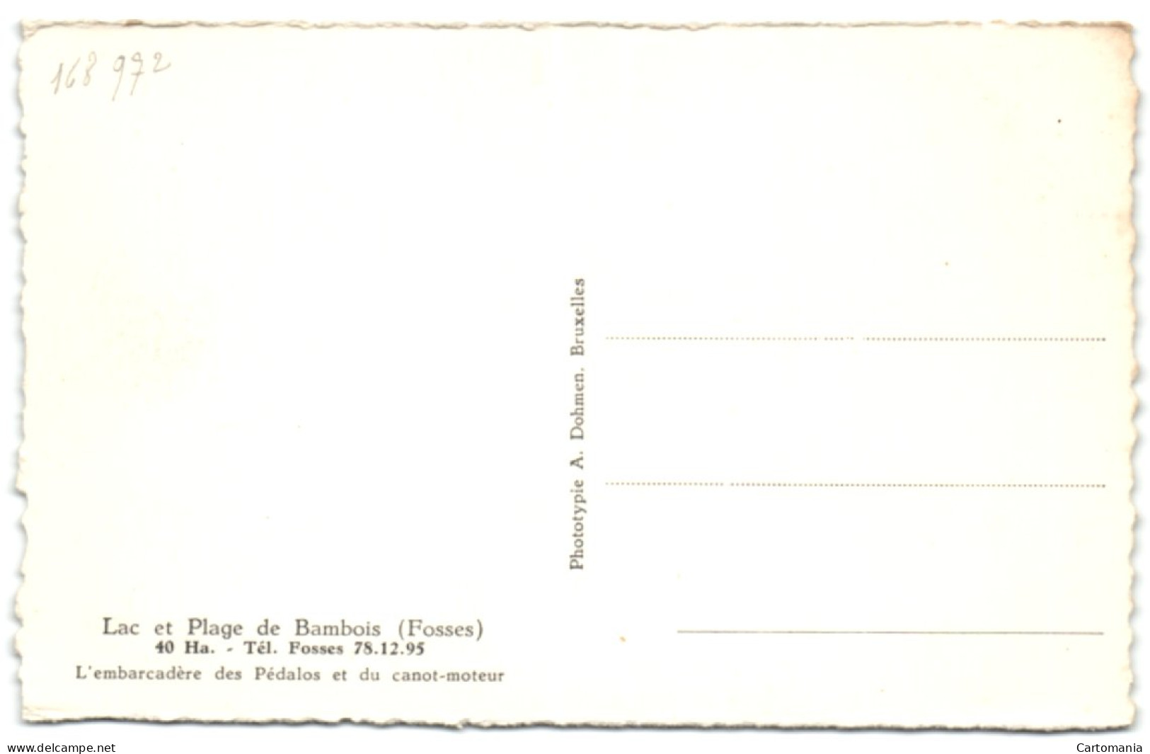 Fosses - La Et Plage De Bambois - L'Embarcadère Des Pédalos Et Du Canot-moteur - Fosses-la-Ville