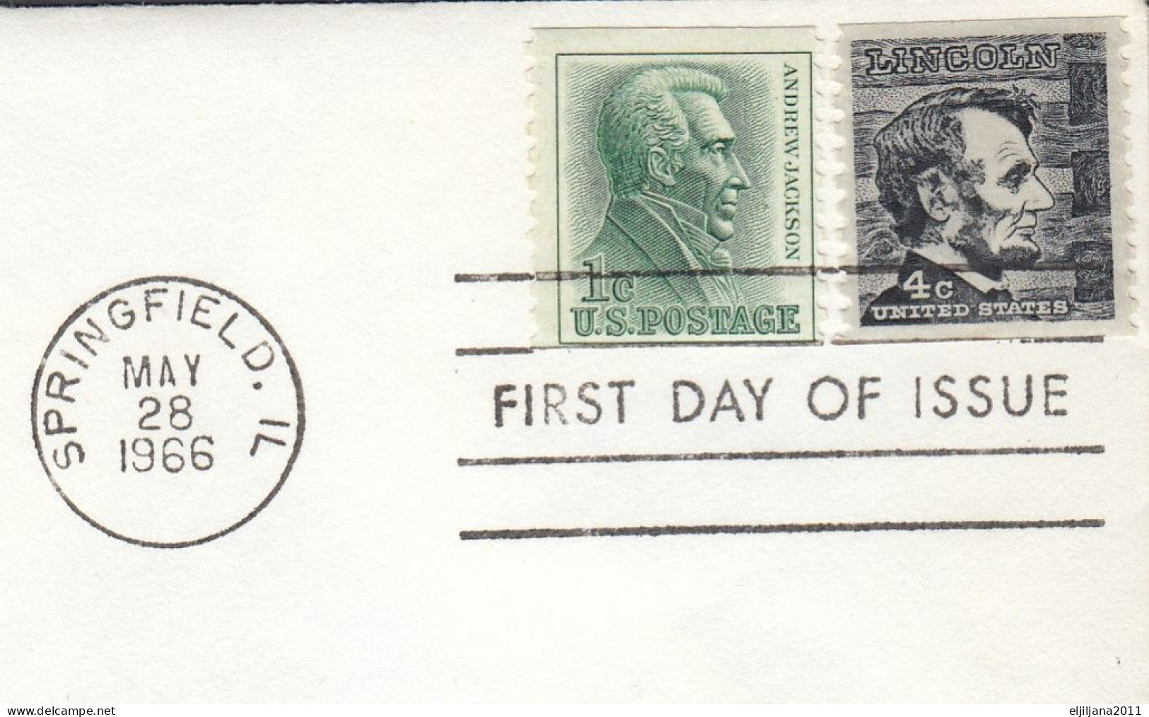 Action !! SALE !! 50 % OFF !! ⁕ USA 1966  Abraham Lincoln  2v FDC Covers, Springfield - 1961-1970