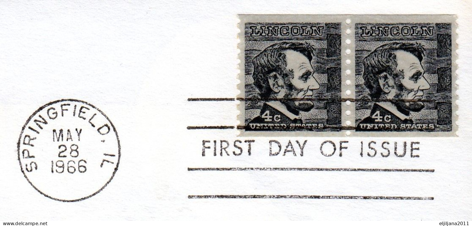 Action !! SALE !! 50 % OFF !! ⁕ USA 1966  Abraham Lincoln  2v FDC Covers, Springfield - 1961-1970