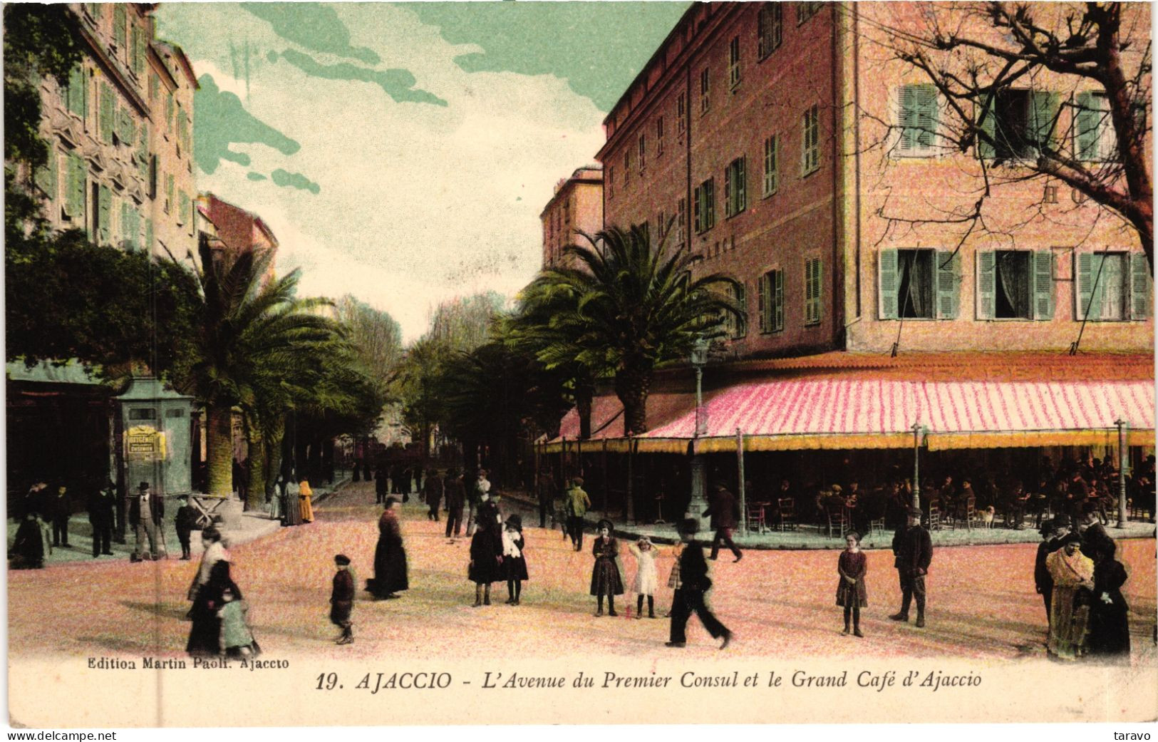 CORSE - AJACCIO - Av. 1er Consul Et Grand Café + Animation  - Ed. Martin Paoli - Ajaccio