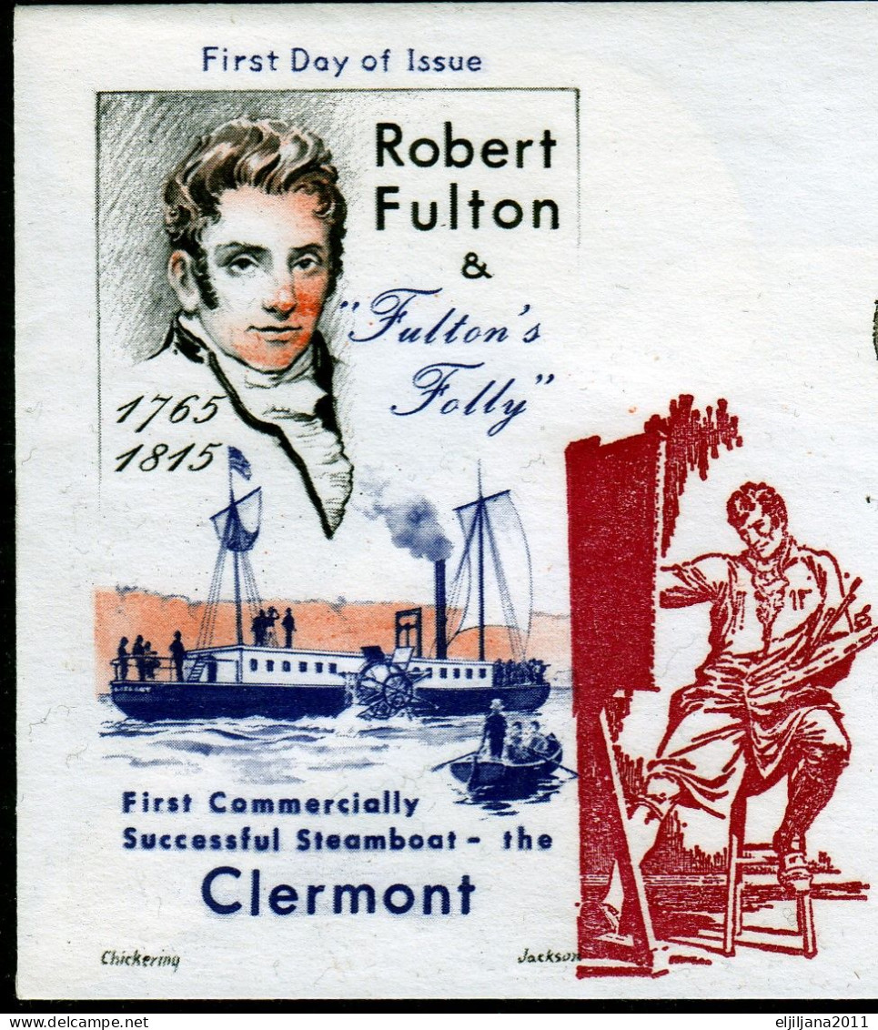 Action !! SALE !! 50 % OFF !! ⁕ USA 1965 ⁕ FDC Cover Robert Fulton 5c. ⁕ CLERMONT - 1961-1970