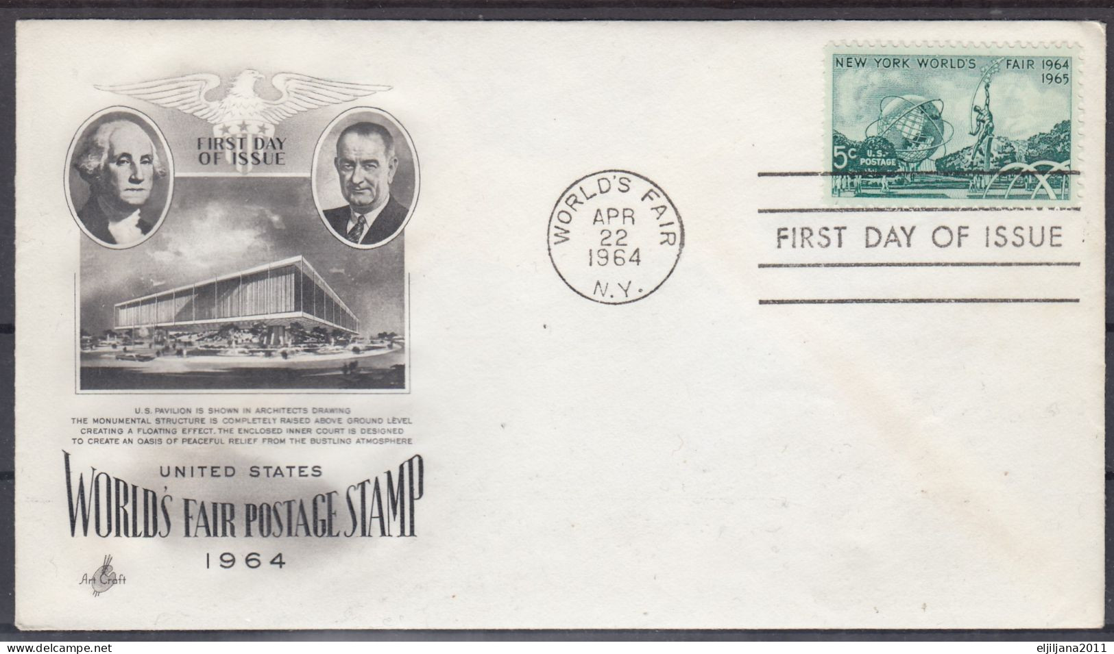 Action !! SALE !! 50 % OFF !! ⁕ USA 1965 ⁕ 2v FDC Cover New York World's Fair 5c. ⁕ World's Fair - 1961-1970