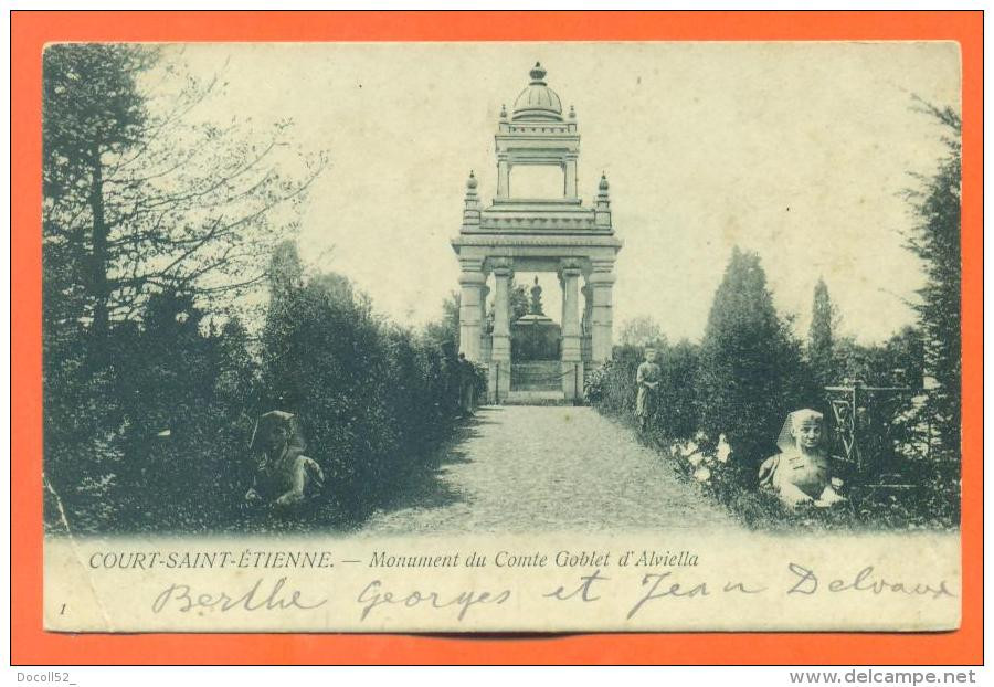 Court Saint Etienne "  Monument Du Comte Goblet D'alviella  "  Carte Precurseur - Court-Saint-Etienne