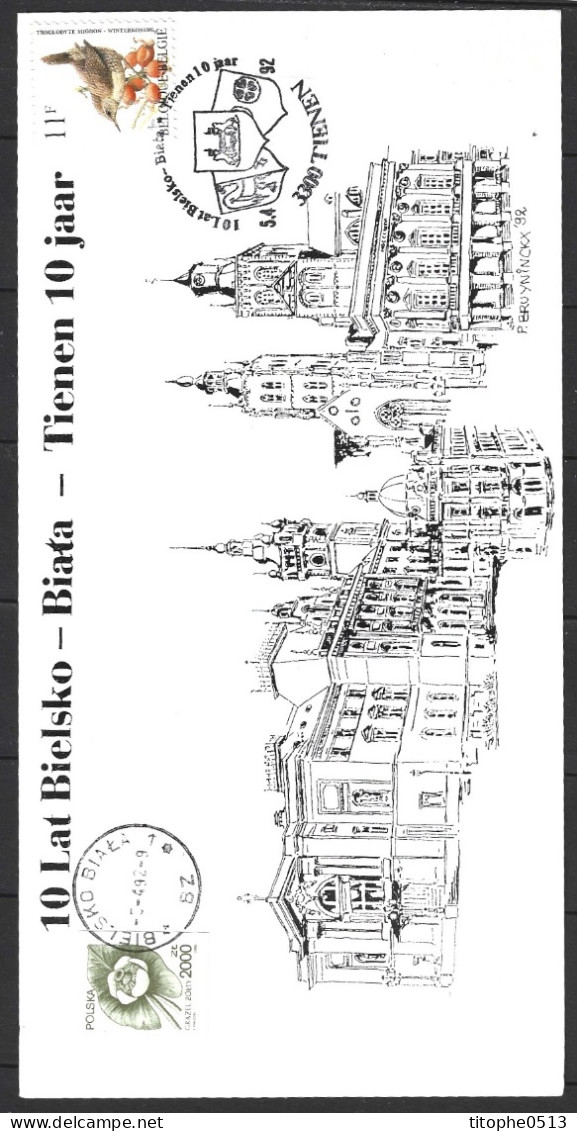 POLOGNE. Carte Commémorative De 1992. Armoiries De Bielsko-Biata Et De Tienen. - Otros & Sin Clasificación