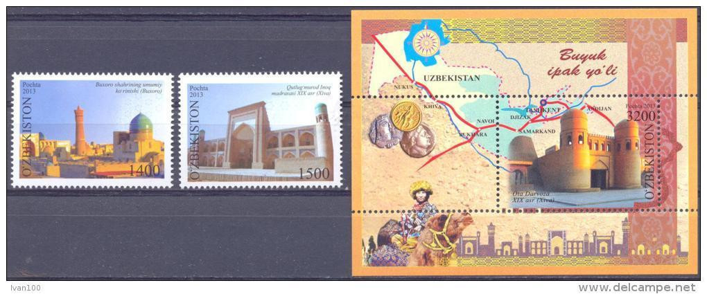 2013. Uzbekistan, Great Silk Road, 2v + S/s, Mint/** - Usbekistan