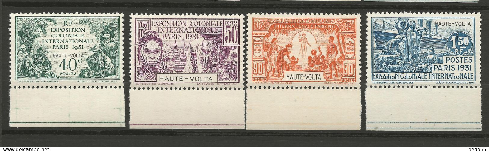 HAUTE-VOLTA EXPO COLONIALE 1931 Série Complète N° 66 à 69 BDF NEUF** LUXE SANS CHARNIERE / Hingeless  / MNH - Unused Stamps
