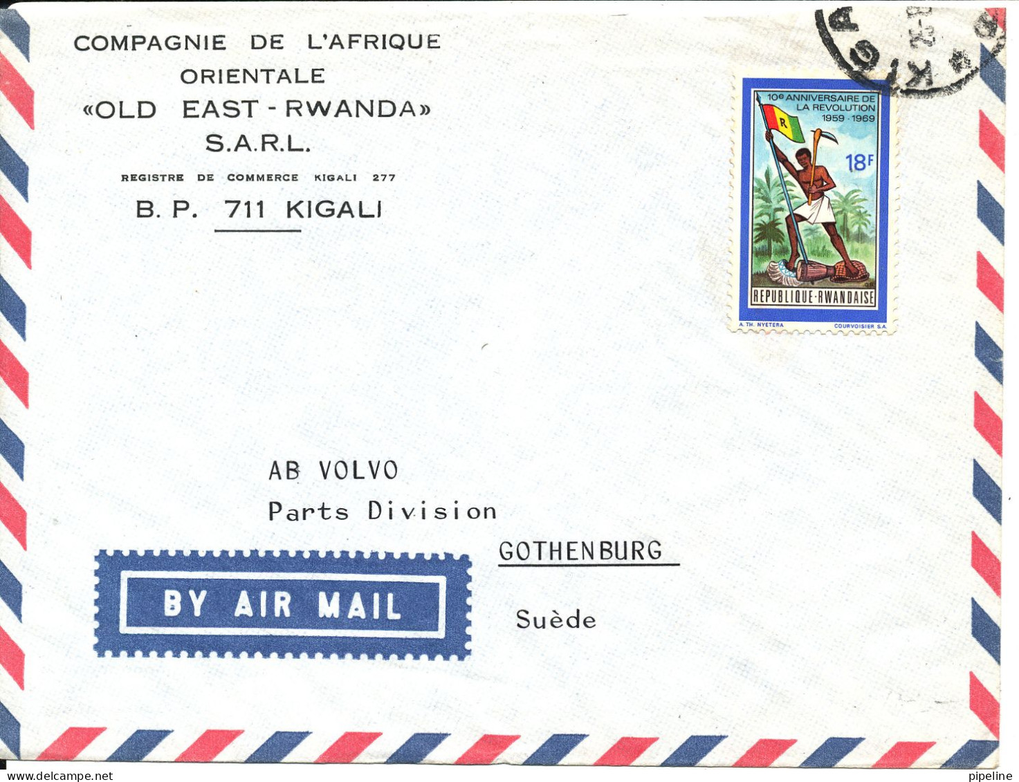 Rwanda Rwandaise Air Mail Cover Sent To Sweden - Other & Unclassified