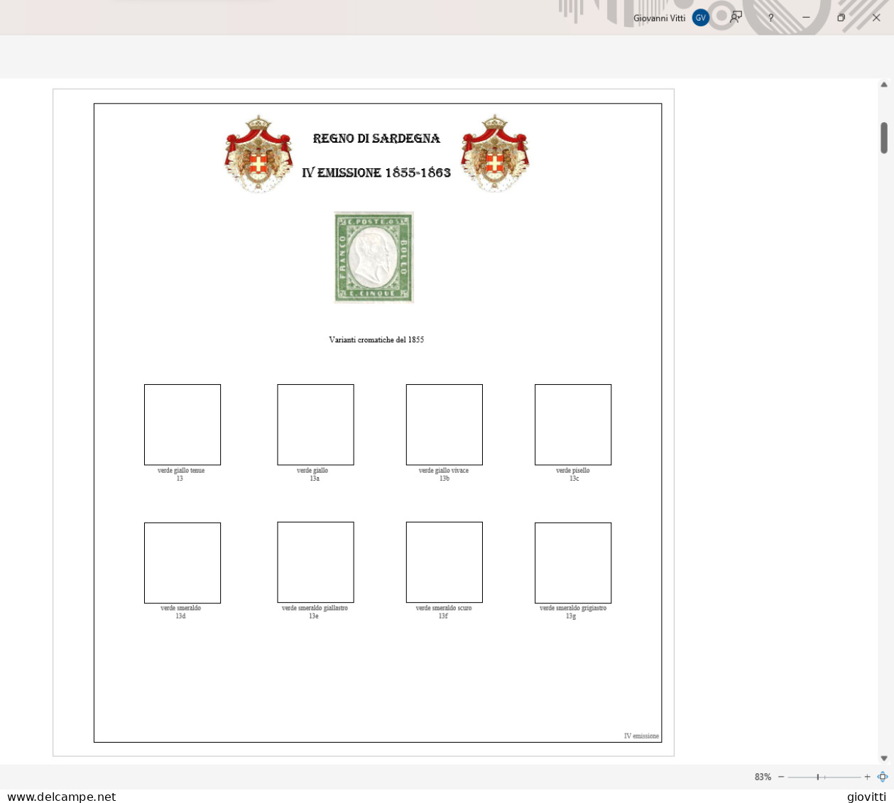 IV Emissione Di Sardegna, Fogli Autocostruiti. - Stamp Boxes