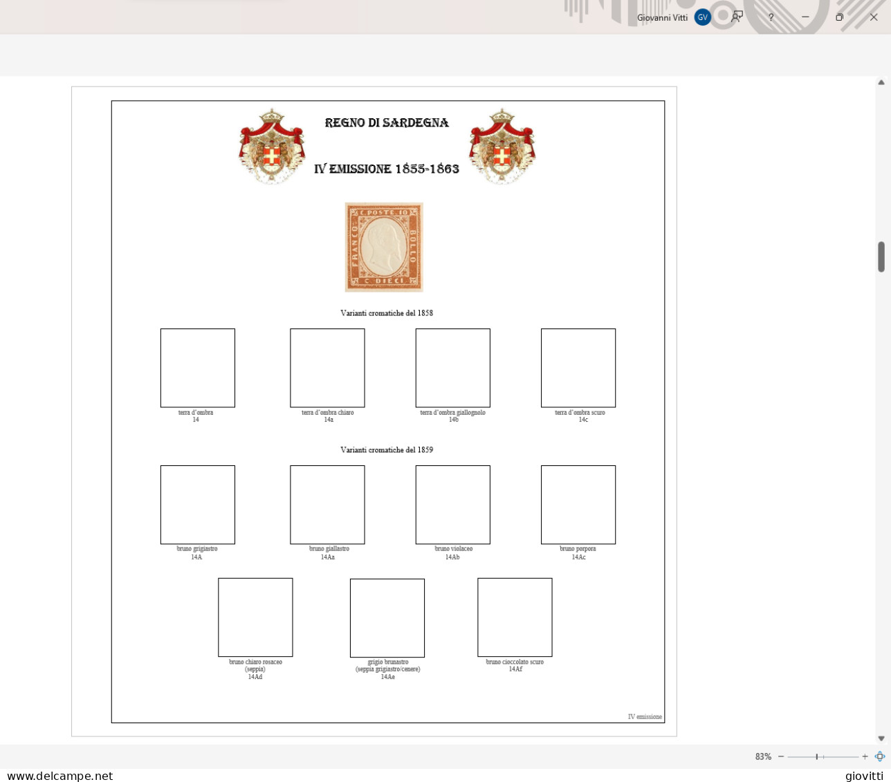 IV Emissione Di Sardegna, Fogli Autocostruiti. - Boites A Timbres