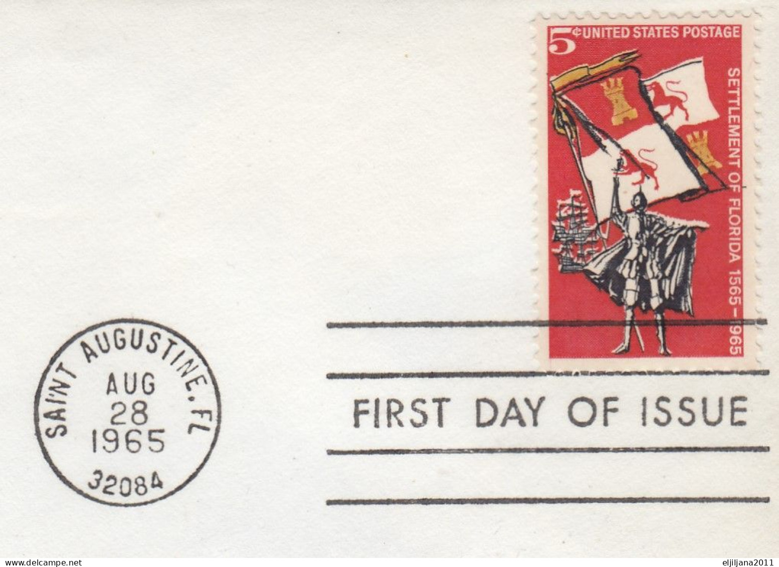 Action !! SALE !! 50 % OFF !! ⁕ USA 1965 ⁕ FDC Cover Settlement Of Florida 5c. ⁕ Saint Augustine - 1961-1970