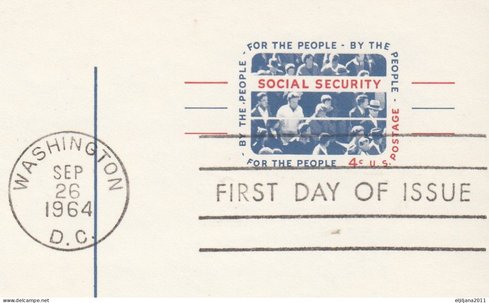 Action !! SALE !! 50 % OFF ⁕ USA 1964 ⁕ New York World's Fair & Washington Cocial Security, 2v FDC Cover/card Stationery - 1961-1970