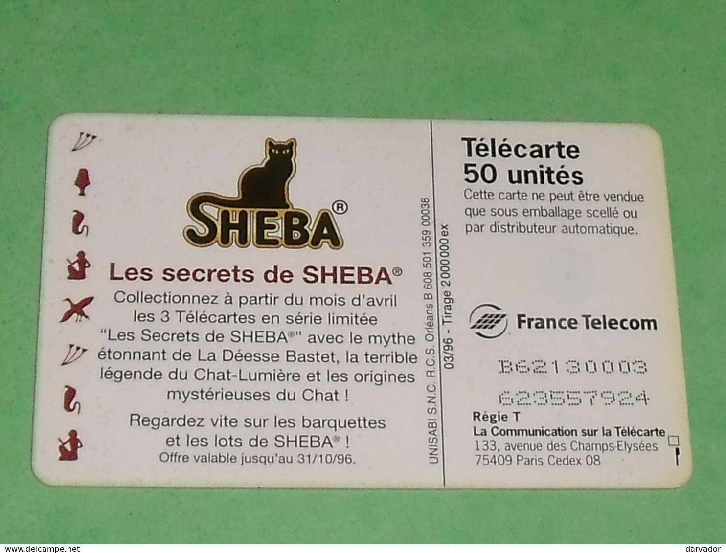 Album TLS / Télécarte 50 Unitées : F635a / Sheba / Varièté Avec 3 LLL à Collection / Usée TTB (état Voir Scan ) - 1996