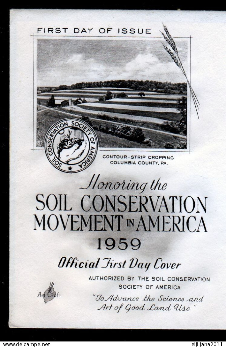 Action !! SALE !! 50 % OFF !! ⁕ USA 1959 ⁕ SOIL CONSERVATION 4c. ⁕ FDC Cover RAPID CITY - 1951-1960