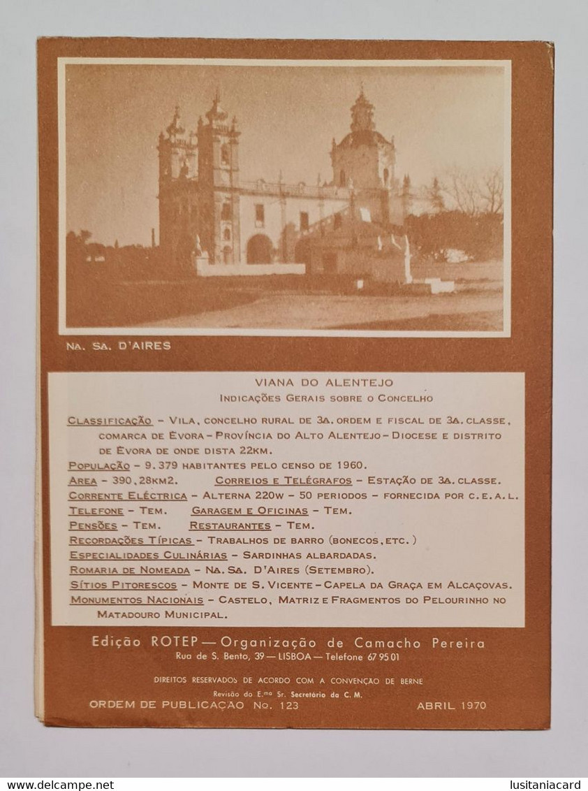 VIANA DO ALENTEJO - ROTEIRO TURÍSTICO - «Torreão Do Castelo» (Ed. Rotep Nº 123 -1970) - Livres Anciens