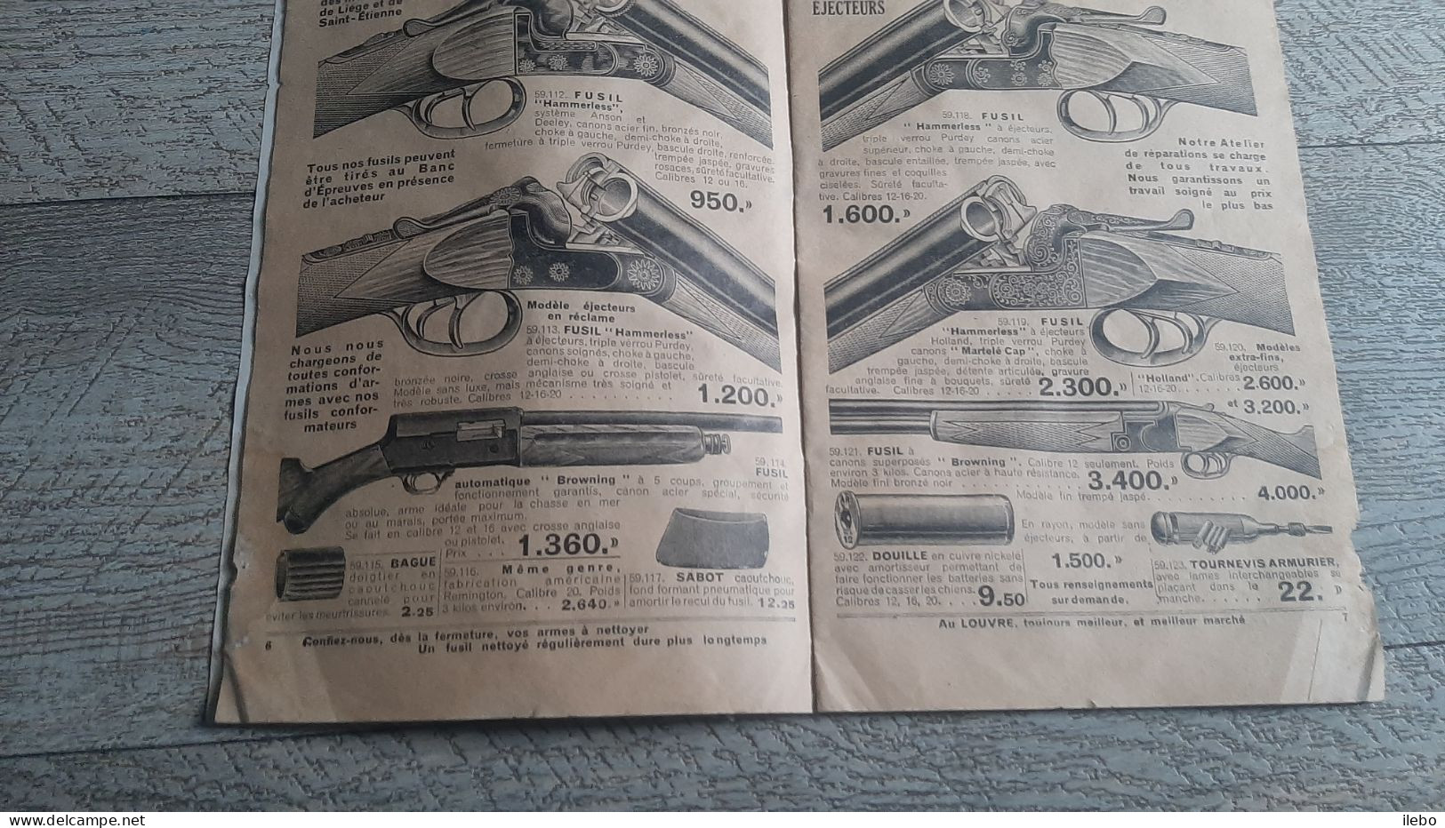 Catalogue Ancien 1932 Au Louvre Paris Chasse Armes Munitions Vêtements Accessoires - Fischen + Jagen