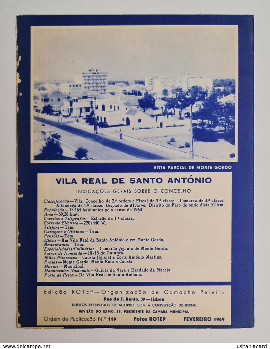 VILA REAL DE SANTO ANTONIO - ROTEIRO TURÍSTICO - «Praça Marquez De Pombal» (Ed. Rotep Nº 119 -1969) - Livres Anciens