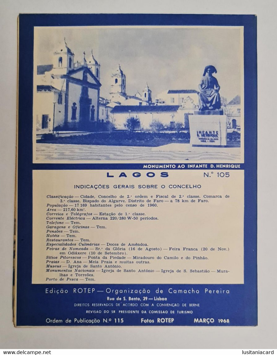 LAGOS - ROTEIRO TURÍSTICO - «A Costa De Lagos»(Ed. Rotep Nº 115  -1968) - Livres Anciens