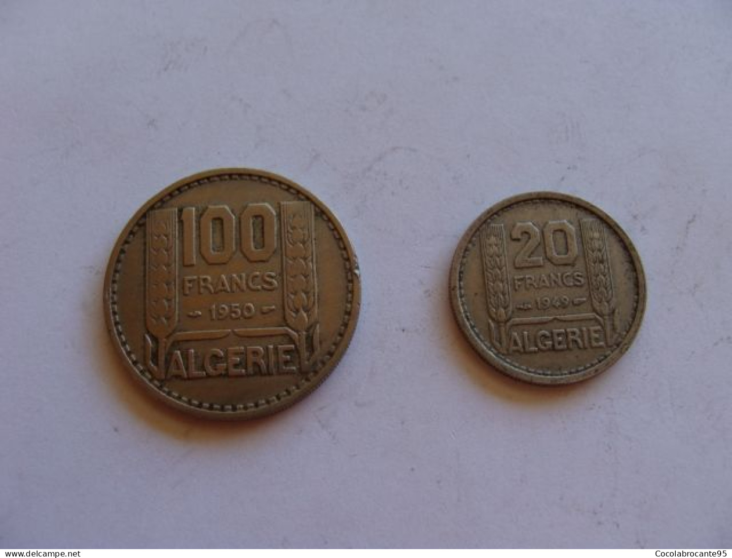 Pièces De 20 Frs Et 100 Frs Algérie / 1949-50 - Algeria