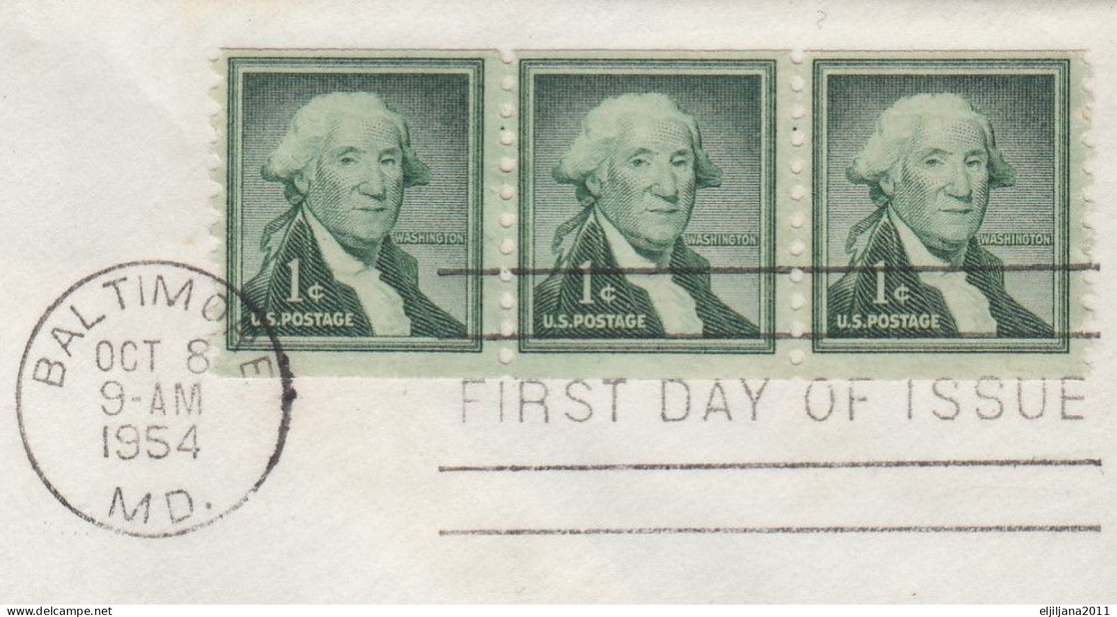 Action !! SALE !! 50 % OFF !! ⁕ USA 1954 ⁕ George Washington ⁕ 2v FDC Covers / Baltimore - 1951-1960