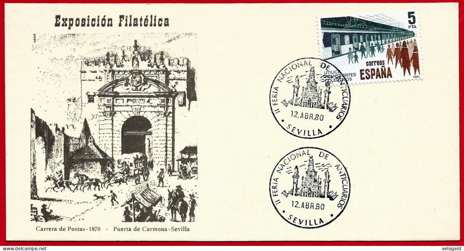 España. Spain. 1980. Matasello Especial. Special Postmark. Feria Nacional Anticuarios. Sevilla - Máquinas Franqueo (EMA)