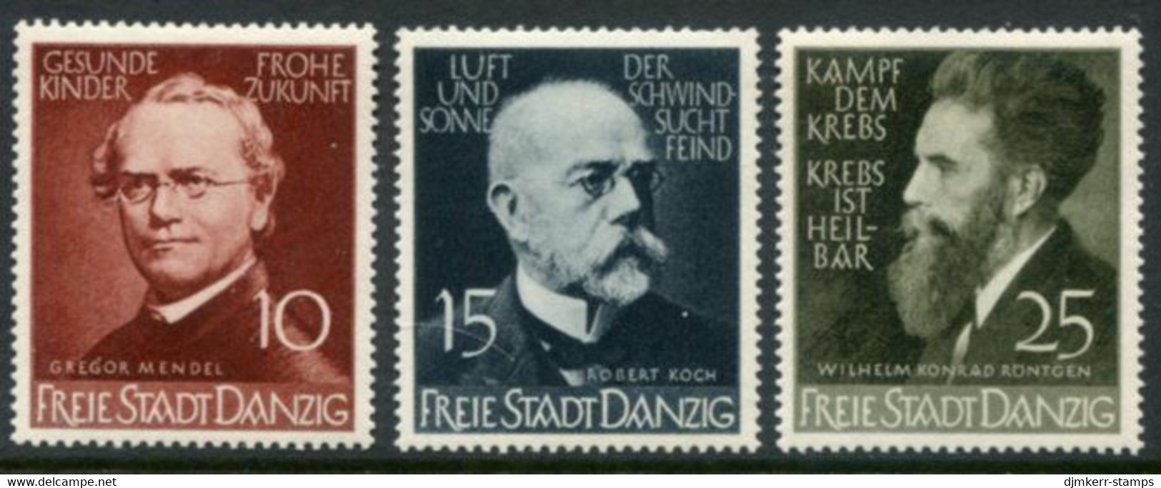 DANZIG 1939 Medical Researchers.MNH / **.  Michel 306-08 - Neufs