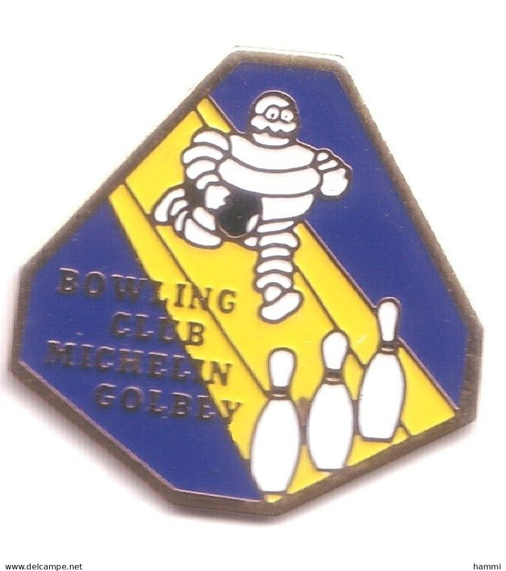 VP139 Pin's MICHELIN Pneu BOWLING GOLBEY Vosges Rare Version 2 Achat Immédiat - Bowling