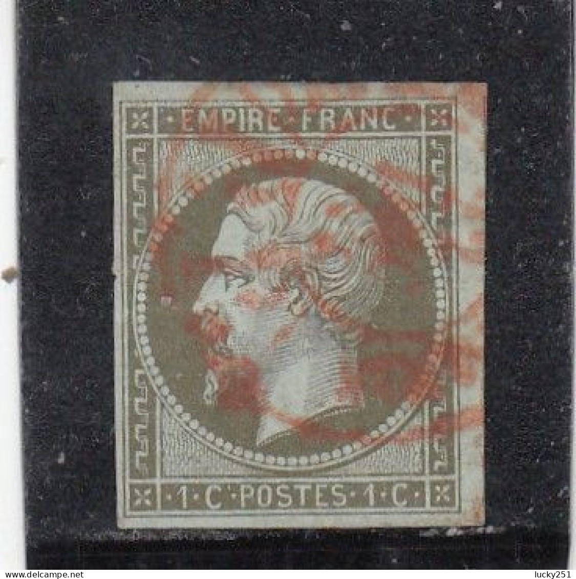 France - Année 1853-62 - N°YT N° 11 - 1c Olive - Empire - Oblitération Càd Rouge Des Imprimés - 1853-1860 Napoléon III