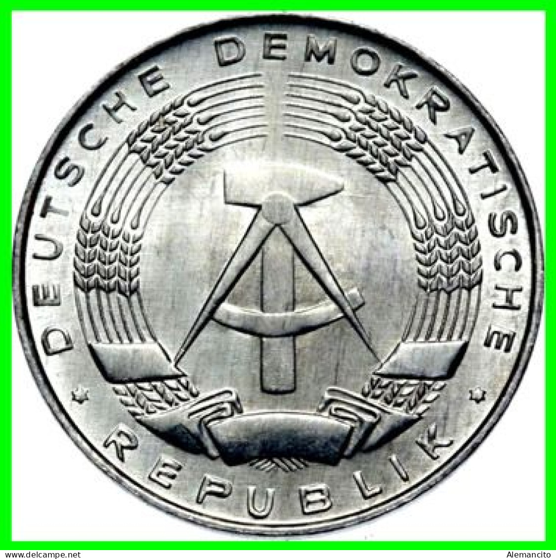 REPUBLICA DEMOCRATICA DE ALEMANIA ( DDR ) MONEDAS DE 1 PFENNING AÑO 1975 CECA-A MONEDA DE 17mm Obv.State ALUMINIO S/C - 1 Pfennig