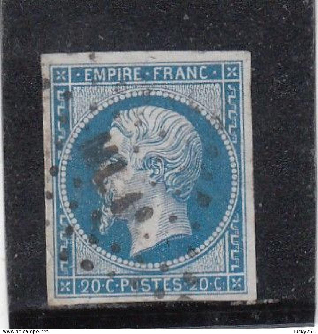 France - Année 1853-62 - N°YT N° 14B - 20c Bleu - Empire - Oblitération Ambulant - 1853-1860 Napoleon III