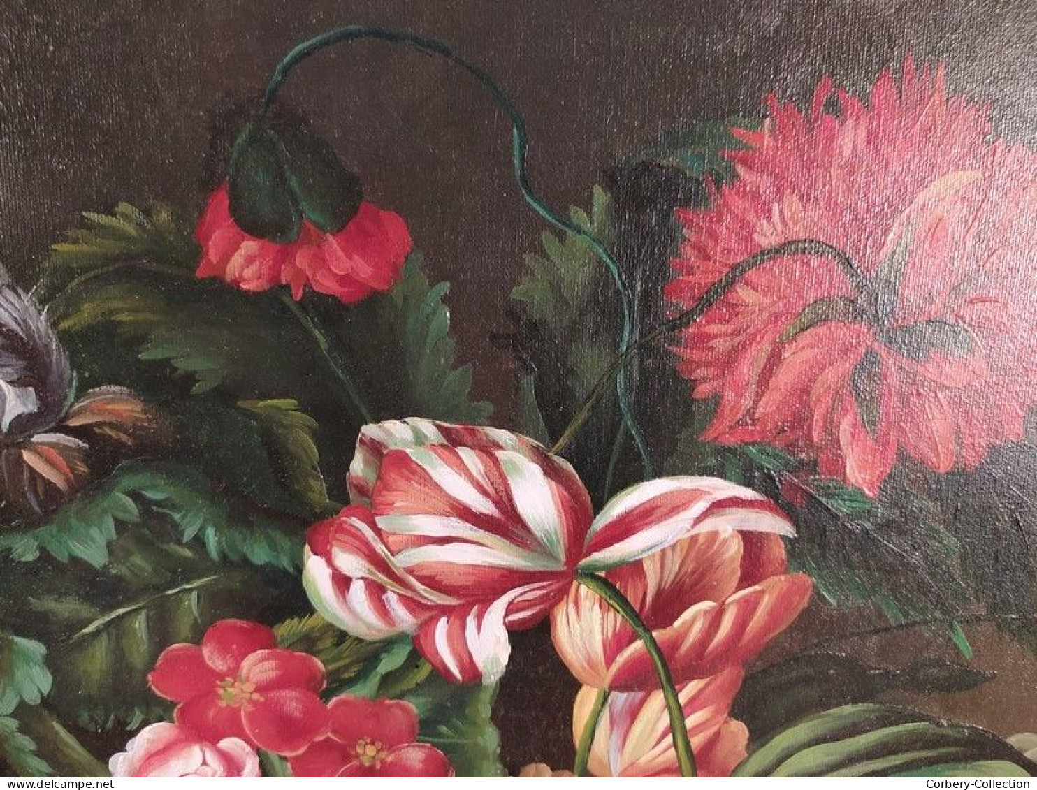 Tableau Peinture Nature Morte Bouquet De Fleurs Seconde Moitié Du XXème Siècle, Signée J. Swire - Oils