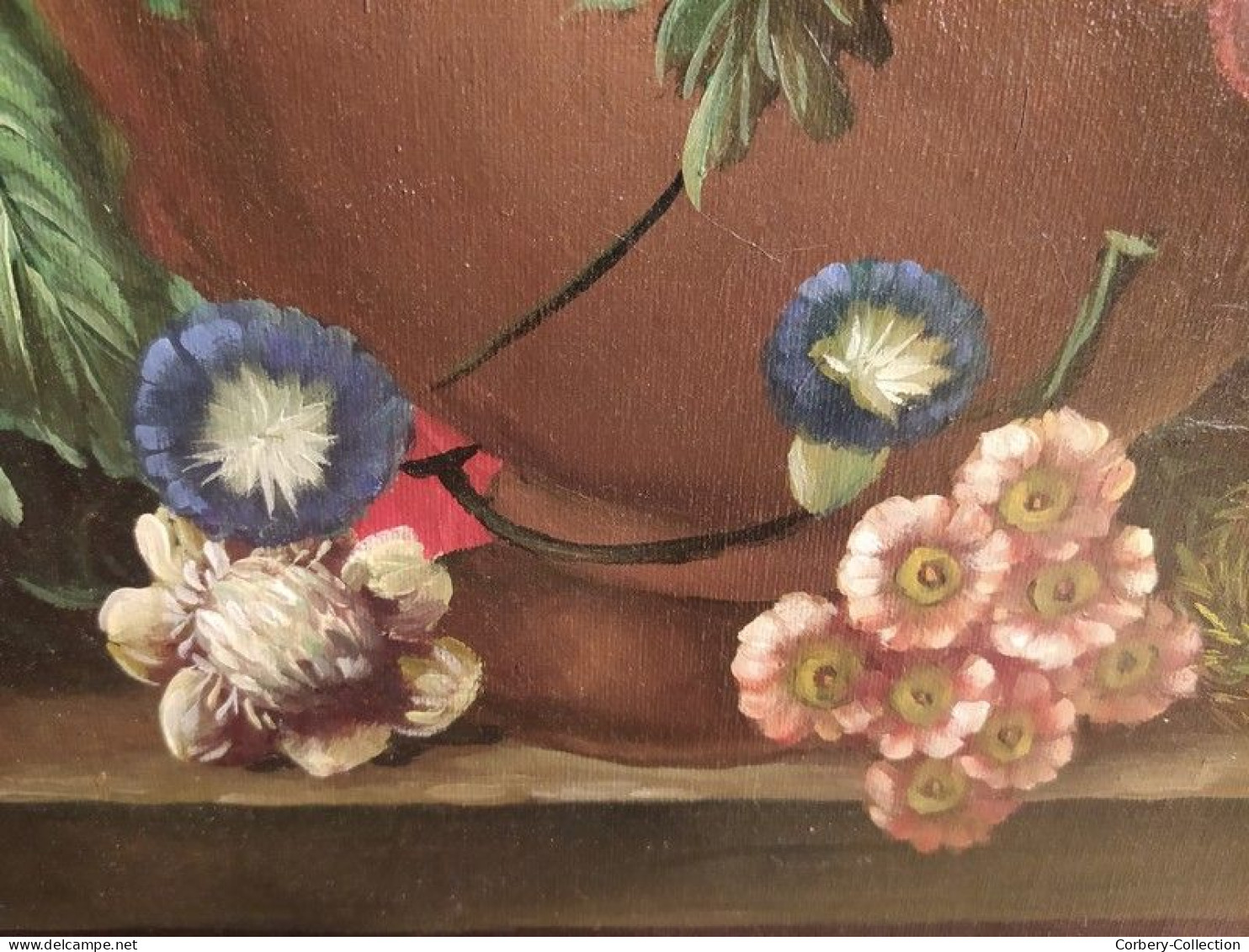 Tableau Peinture Nature Morte Bouquet de Fleurs Seconde moitié du XXème siècle, signée J. Swire