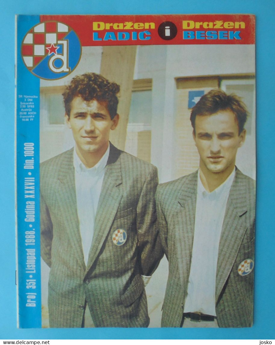 GNK DINAMO ZAGREB - Croatia Old Football Club Magazine No. 351 (1988) * Croatie Kroatien Croazia Soccer Fussball Foot - Libros