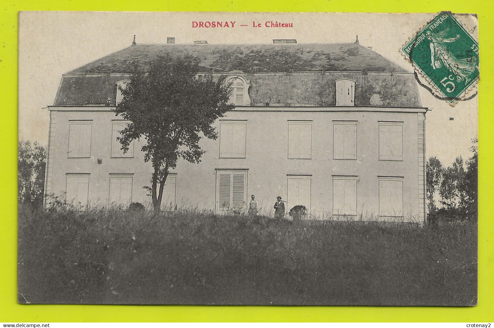 51 DROSNAY Vers St Rémy En Bouzemont Outine Le Château VOIR ZOOM Homme Avec Faux Sur L'épaule VOIR DOS En 1912 - Saint Remy En Bouzemont