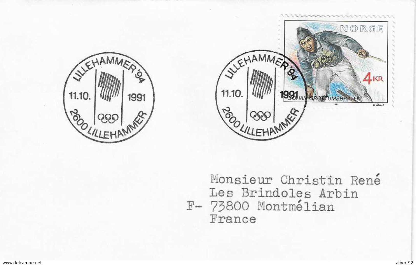 1991  Hommage à J. Grottumsbraten: Ski Nordique Médaillé Or Aux Jeux Olympiques De Saint Moritz 1928 (15km+ Combiné) - Hiver 1928: St-Morits