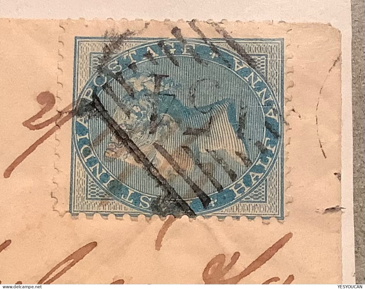 Scarce INDORE + 154 Duplex 1867 (state Of Madhya Pradesh India)on Queen Victoria Cover>Mhow (cover Lettre Indian States - 1858-79 Compagnia Delle Indie E Regno Della Regina