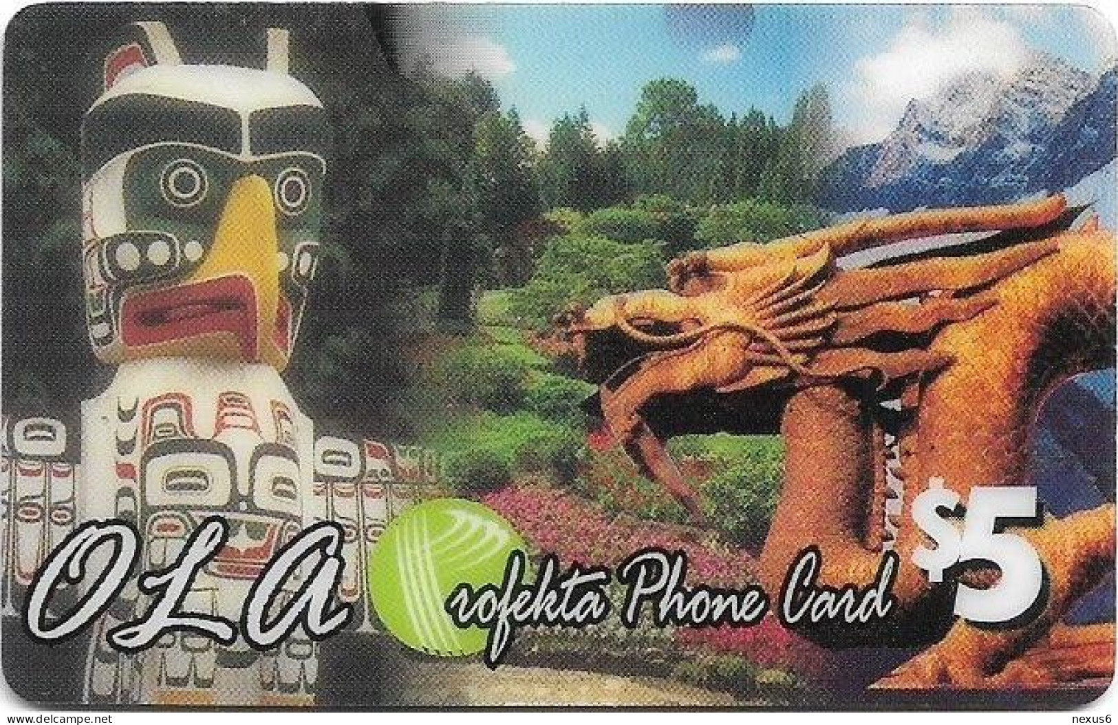 Canada - Profekta - Ola, Totem & Dragon (Reverse 1), Remote Mem. 5$, Used - Canada