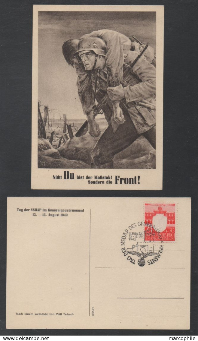 GENERAL GOUVERNEMENT - KRAKAU - POLOGNE - III REICH / 1943 CARTE DE PROPAGANDE ILLUSTREE (ref 7923) - Gouvernement Général