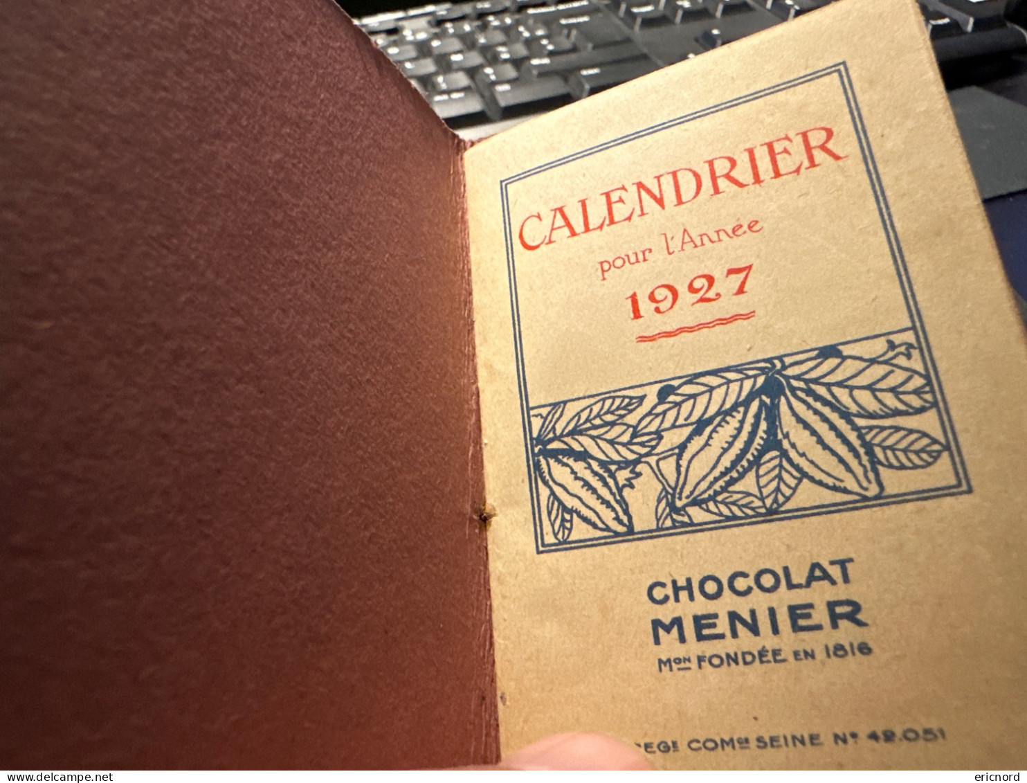 Carnet Publicitaire Chocolat Menier 1927 - Chocolade