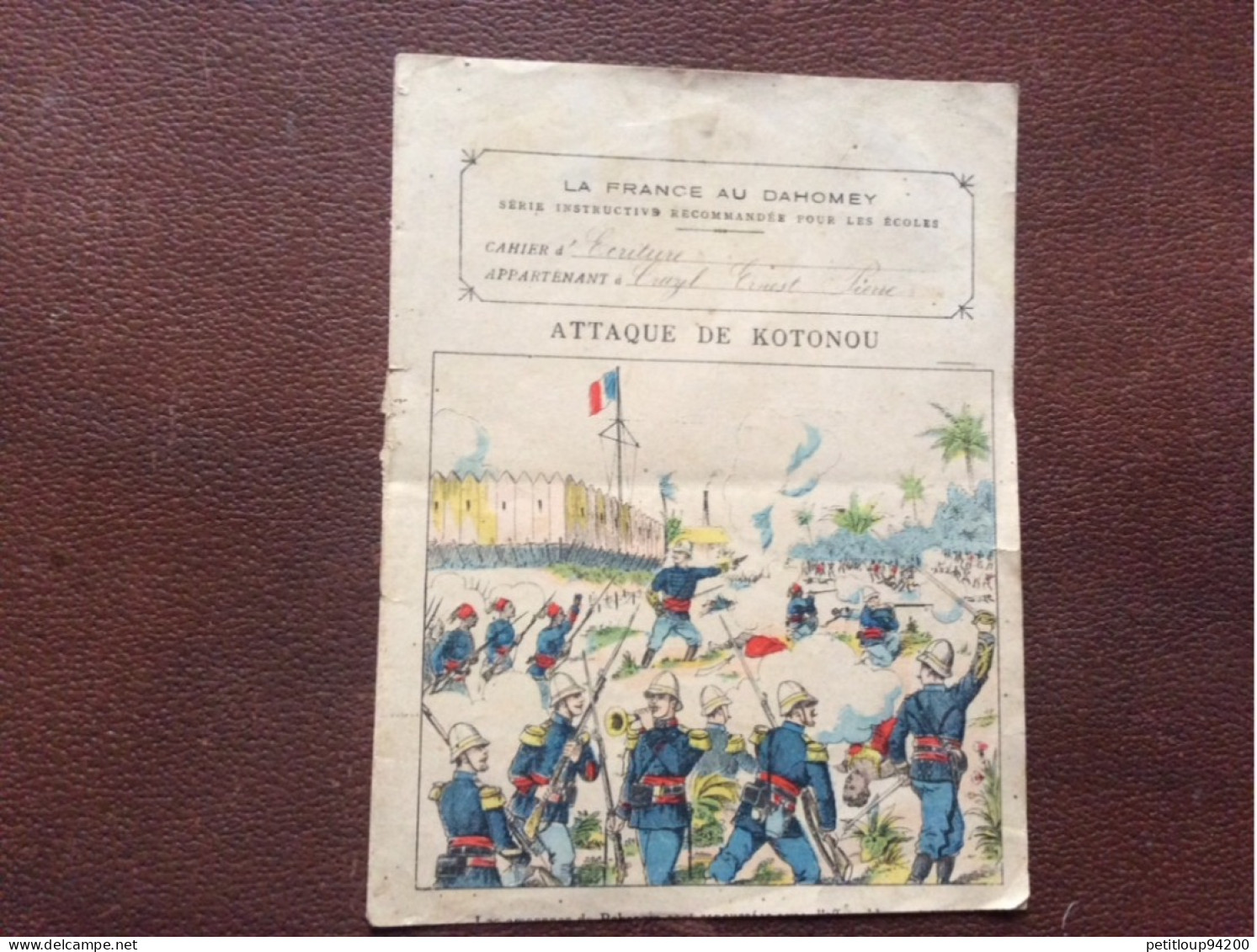 COUVERTURE DE CAHIER  La France Au Dahomey  ATTAQUE DE KOTONOU - Protège-cahiers