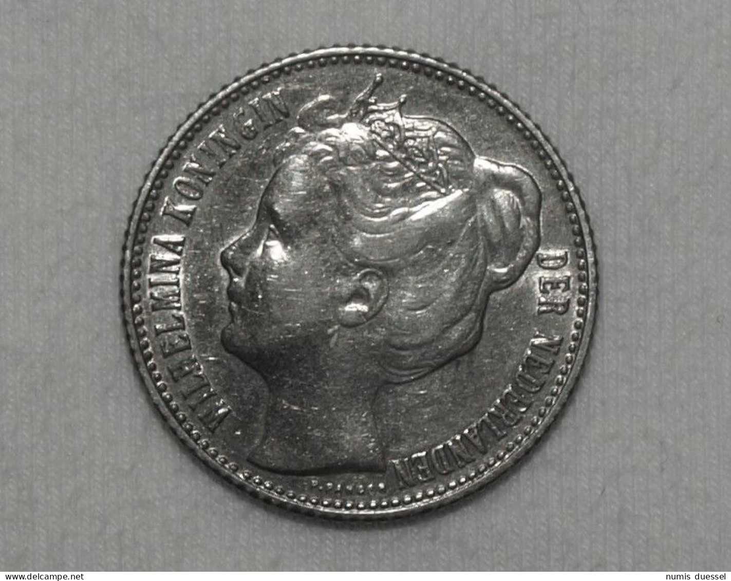 Silber/Silver Niederlande/Netherlands Wilhelmina, 1908, 1/2 Gulden VZ/XF - 1/2 Florín Holandés (Gulden)