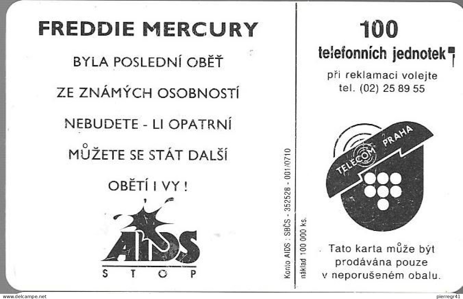 CARTES-1993-TCHECOSLOVAQUIE-PUCE Sans PUCE-GROUPE QUEEN-TBE - Tsjechoslowakije